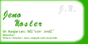 jeno mosler business card